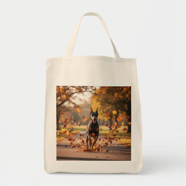 Bolso De Tela Doberman Pinscher Elegant Grocery Tote Bag (Frente)