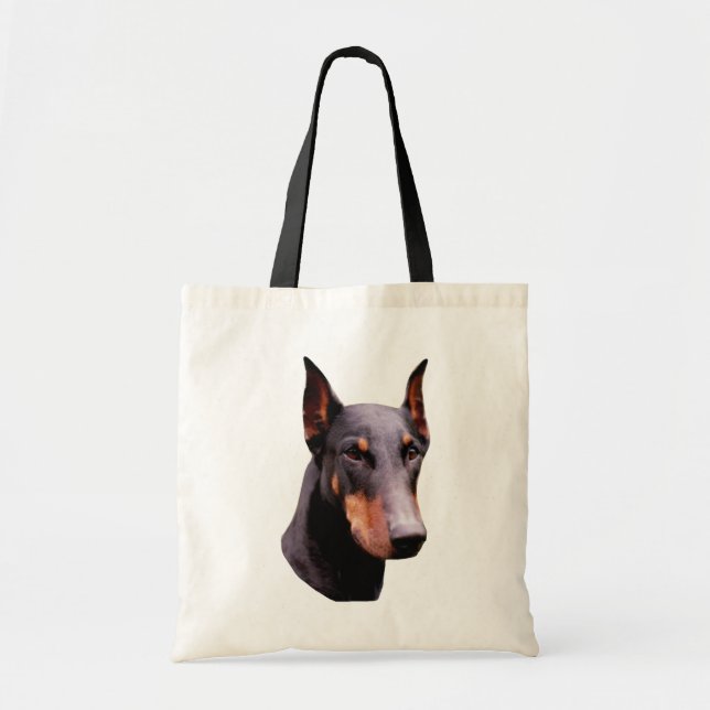 Bolso De Tela Doberman Pinscher Face Dog Tote Bag (Frente)
