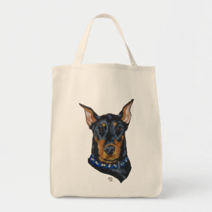 Bolso De Tela Doberman Pinscher negro