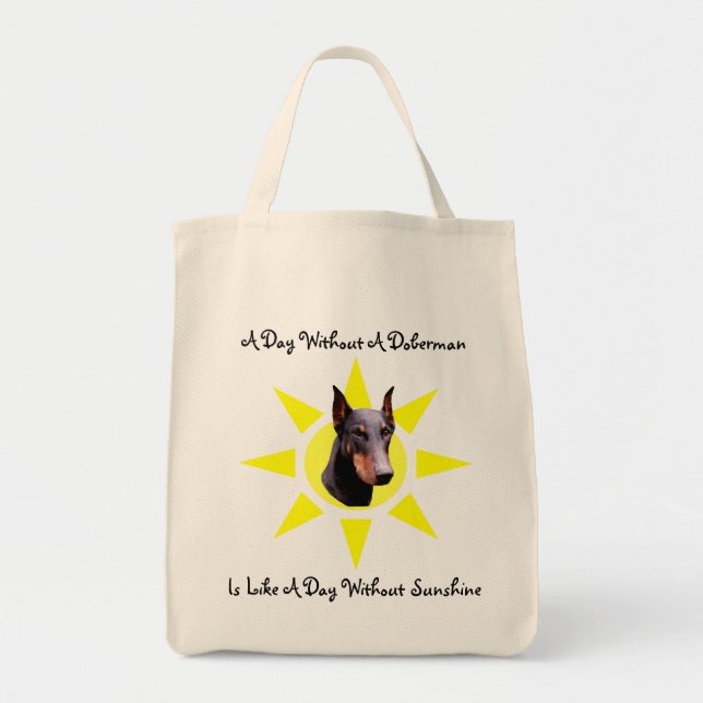 Bolso De Tela Doberman Pinscher Sunshine Dog Tote Bag (Frente)
