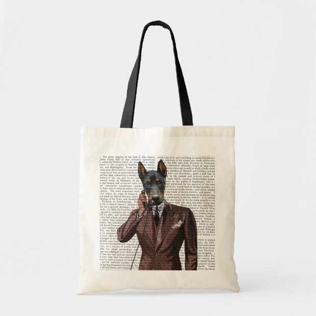 Bolso De Tela Doberman por teléfono (Frente)