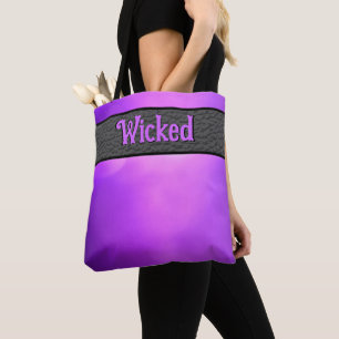 Bolso De Tela Doble cara Malvada/Fierce Halloween Púrpura