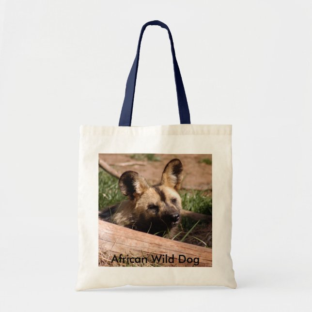 Bolso De Tela Dog-012 salvaje africano, perro salvaje africano (Frente)