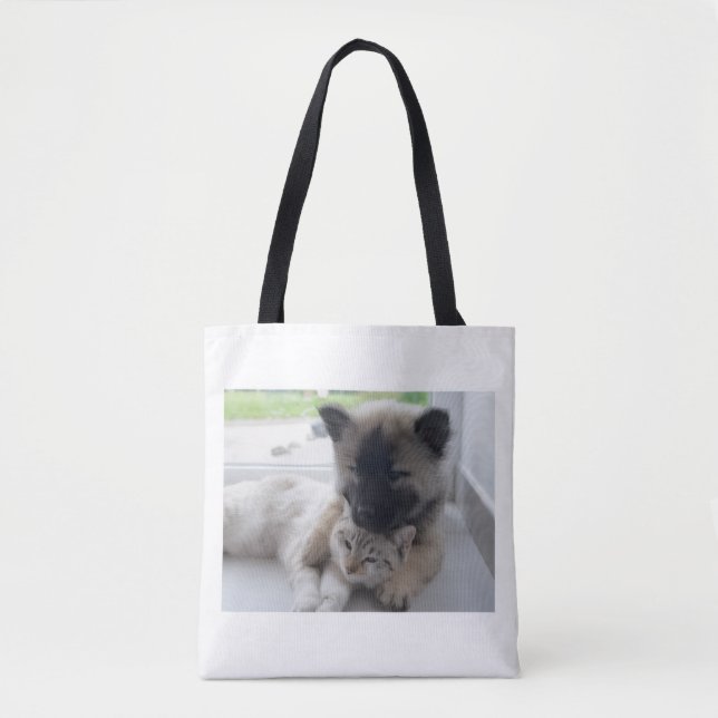 Bolso De Tela Dog And Cat Love  (Anverso)