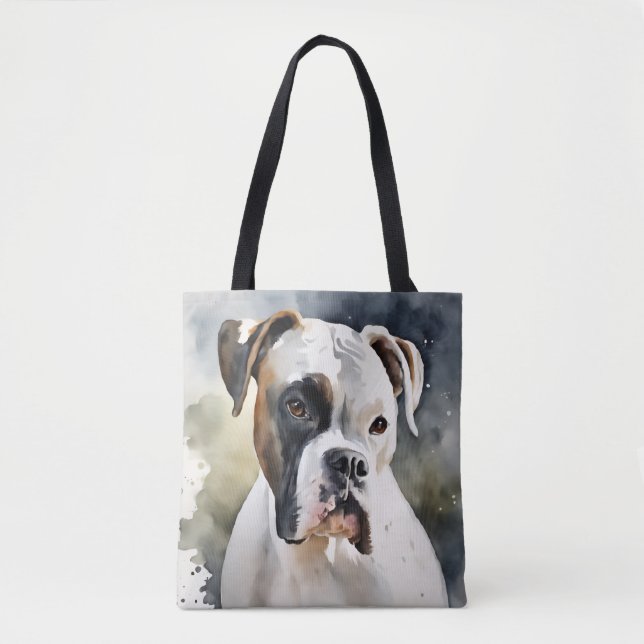 Bolso De Tela Dog de Boxer de color agua (Anverso)