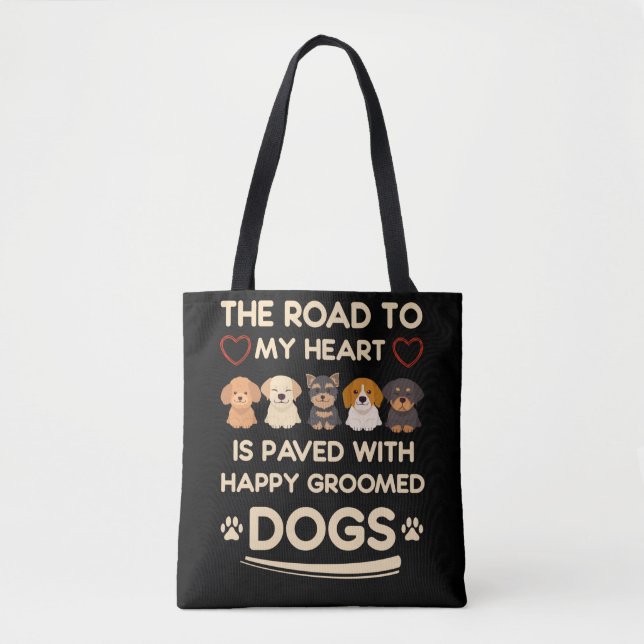 Bolso De Tela Dog Grooming Love Animal Dog Groomer (Anverso)