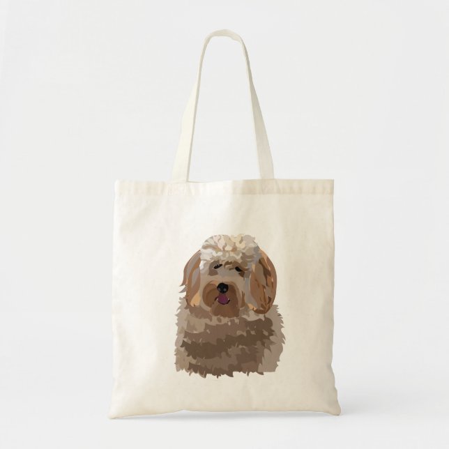 Bolso De Tela Dog Labradoodle Mascota Animal (Frente)