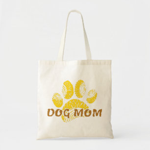 Bolso De Tela Dog Mom Paw Sunflower Drawing