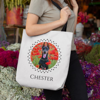 Bolso De Tela Dog Photo Tote Bag - Personalized Pet Gift