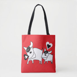 Bolso De Tela Doggie Love Talk Heart Tote Bag