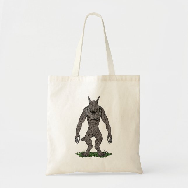 Bolso De Tela Dogman Cryptid o Werewolf (Frente)