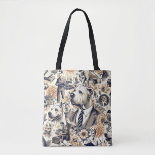 Bolso De Tela Dogo retro argentino sin mar
