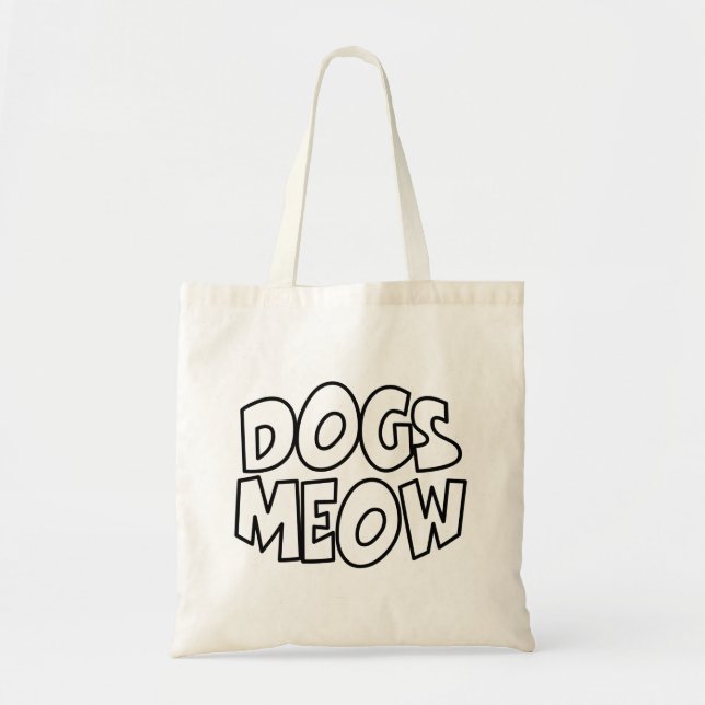 Bolso De Tela Dogs Meow (Frente)