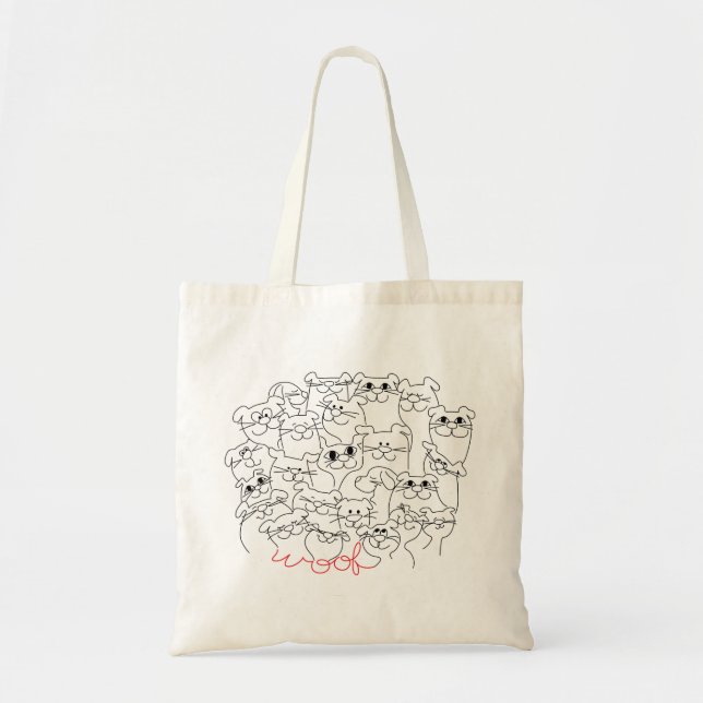 Bolso De Tela Dogs Say Woof (Frente)