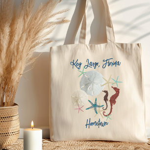 Bolso De Tela Dólares de arena de vida marina Florida Hometown