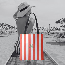 Bolso De Tela Dolce Far Niente Italia Red Cabana Stripe Travel