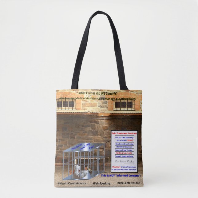 Bolso De Tela Dolor Pareja de Pacientes - Conciencia sobre el do (Anverso)