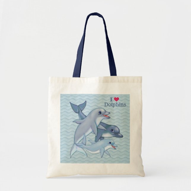 Bolso De Tela Dolphin Family (Frente)