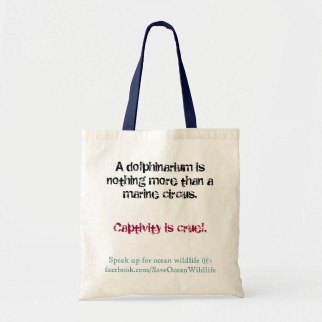 Bolso De Tela Dolphinariums es cruel (Frente)