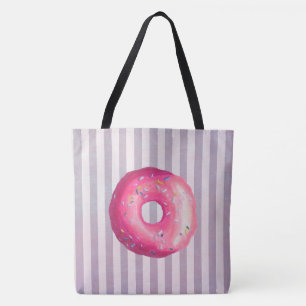 Bolso De Tela Dona con glaseado rosa y sprinkles