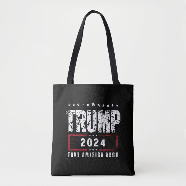 Bolso De Tela Donald Trump 2024 retrotrae a Estados Unidos a las (Anverso)