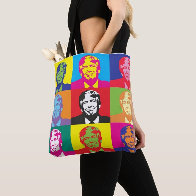 BOLSO DE TELA DONALD TRUMP TOTE DE ARTE POP PURSE BARRA (Detalle)