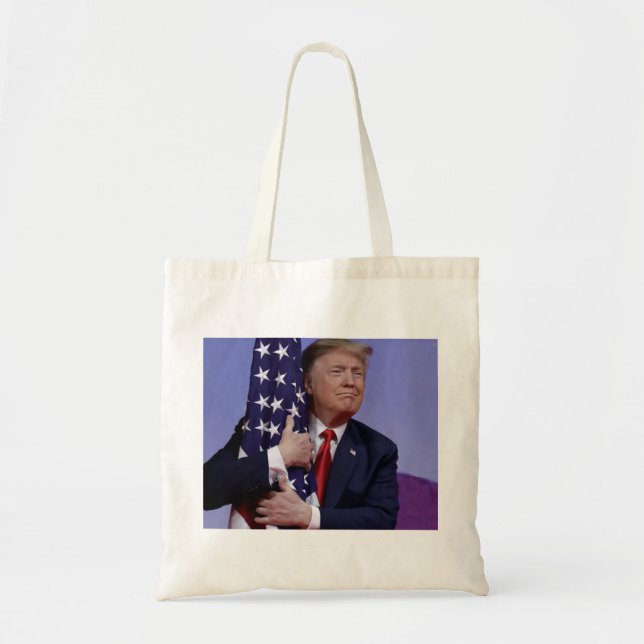 Bolso De Tela Donald Trump y la bandera (Frente)