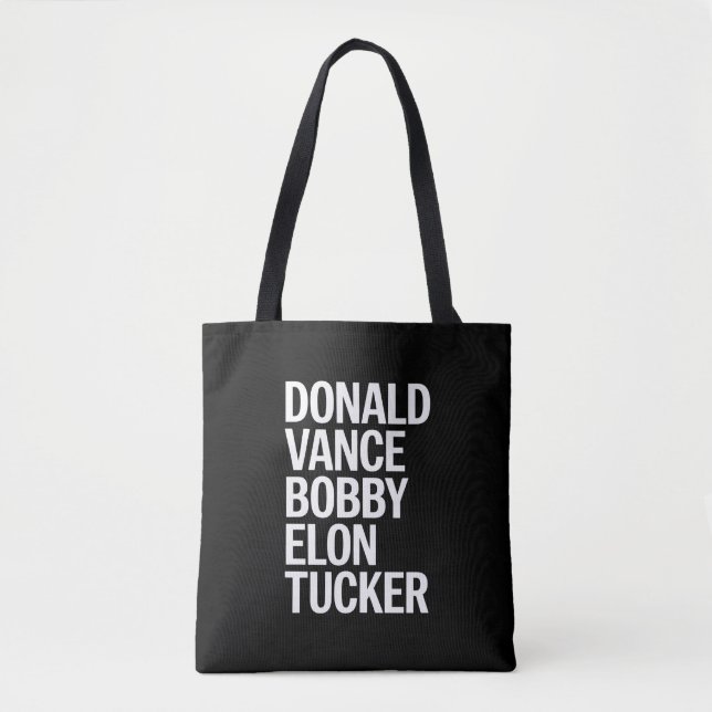 Bolso De Tela Donald Vance Bobby Elon y Tucker (Anverso)