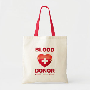 Bolso De Tela Donante de sangre - Corazón con cruz (la gente viv