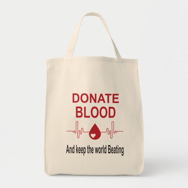 Bolso De Tela Donar sangre para mantener al mundo golpeando - do (Frente)