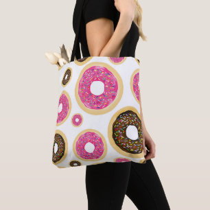 Bolso De Tela Donas Modernas Divertidas Rosadas y Marrón con Pur