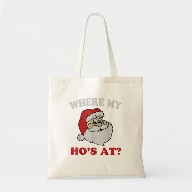 Bolso De Tela ¿Dónde está mi Ho en Funny Santa Quarantin? (Frente)