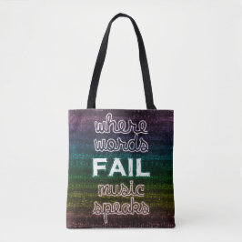 Bolso De Tela Donde las palabras fallan, la música habla la