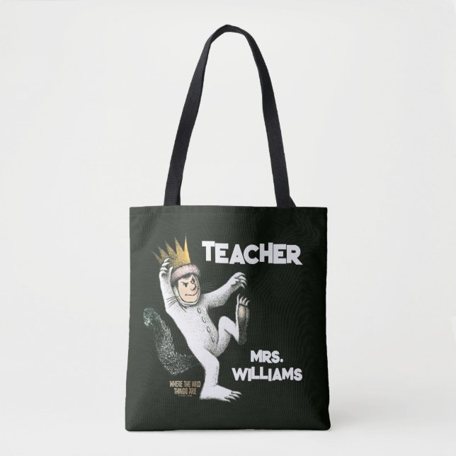 Bolso De Tela Donde los monstruos Teacher (Anverso)