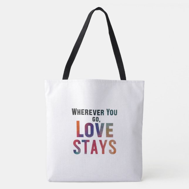 Bolso De Tela Donde quiera que vayas, el amor se queda - Tote de (Anverso)