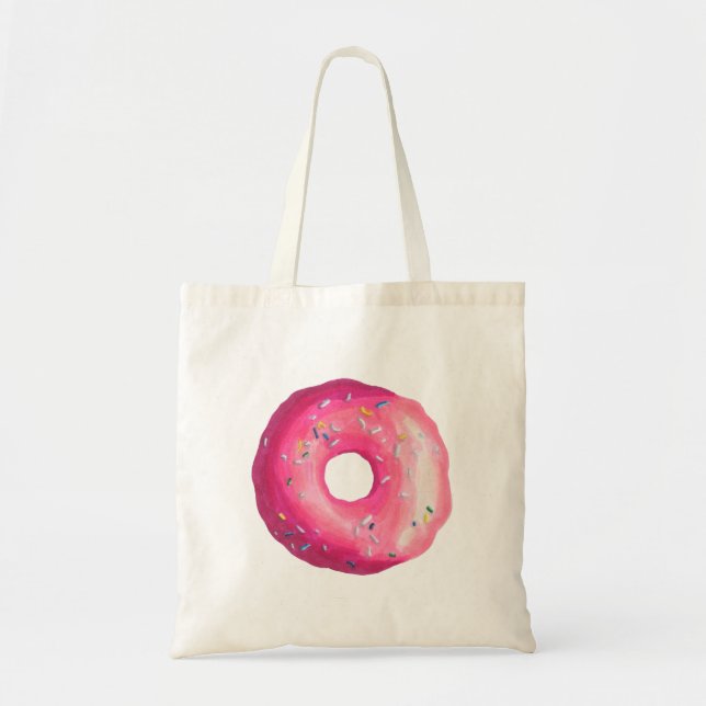 Bolso De Tela Donut Con Escarcha Rosa Y Rocico (Frente)
