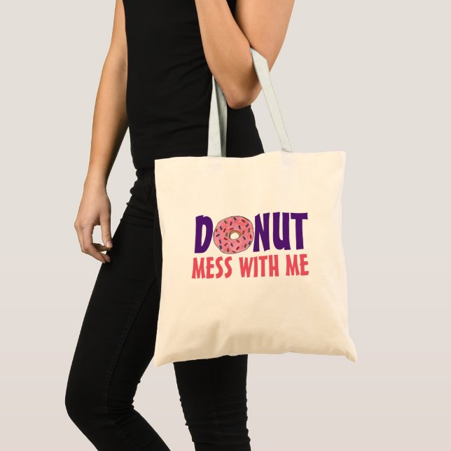 Bolso De Tela Donut Mess with Me Strawberry Doughnut Foodie (Anverso (producto))