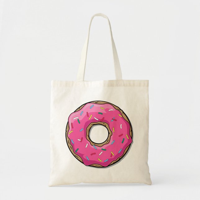 Bolso De Tela Donut rosado Personalizado con rociadores (Frente)