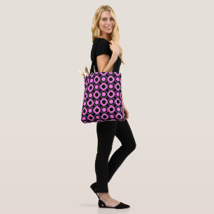 Bolso De Tela Donuts Rosa Y Negro Con Llenado De Rosa Caliente