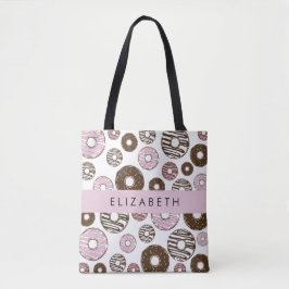 Bolso De Tela Donuts rosados, donuts marrones, rociadores, tu no