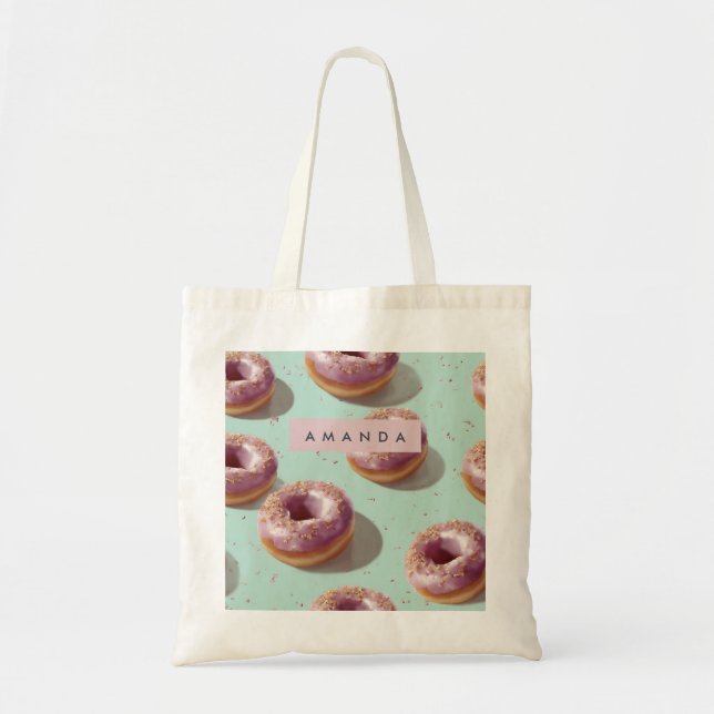 Bolso De Tela Donuts y rociadores personalizados para pasteles (Frente)