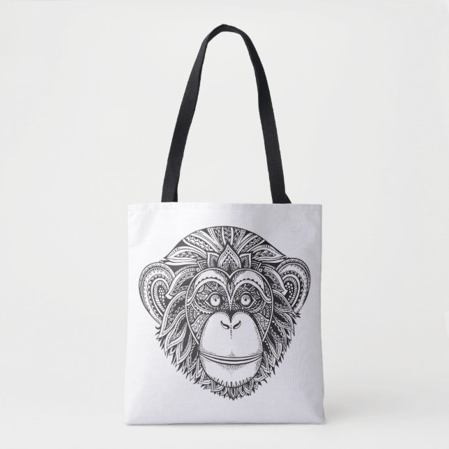 Bolso De Tela Doodle 2 de Illustartion del mono (Anverso)