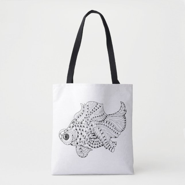 Bolso De Tela Doodle 2 de los pescados (Anverso)