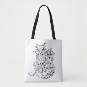 Bolso De Tela Doodle 2 del Fox de Boho