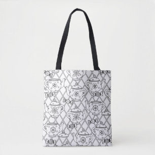 Bolso De Tela Doodle 2 del pote del té