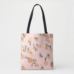 Bolso De Tela Doodle Art: Patrón de cosecha de cerezos Naranjas