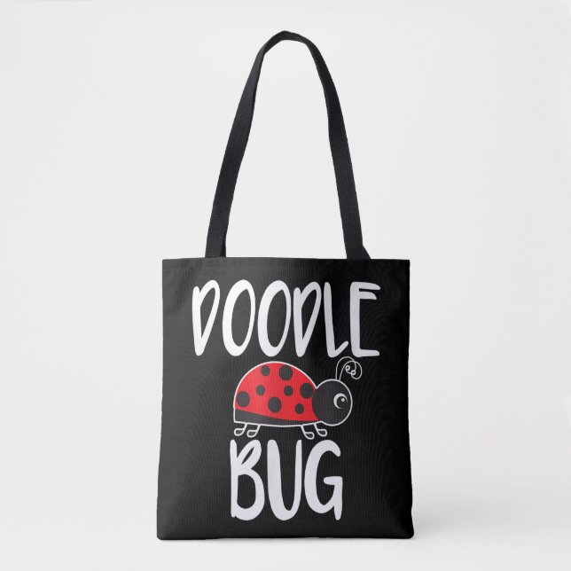 Bolso De Tela Doodle Bug Ladybug Funny Doodle (Anverso)
