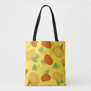 Bolso De Tela Doodle de calabaza: Mano sin soldadura