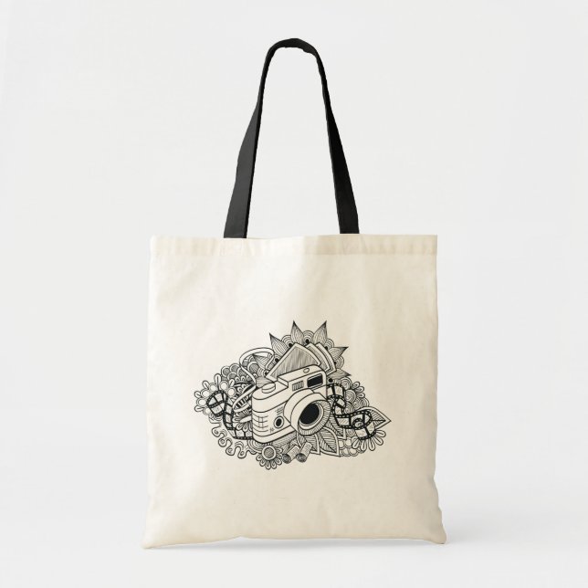 Bolso De Tela Doodle de la cámara del inconformista (Frente)