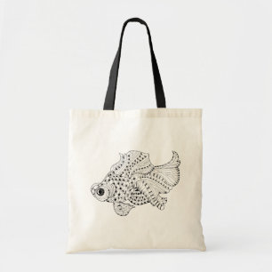 Bolso De Tela Doodle de los pescados